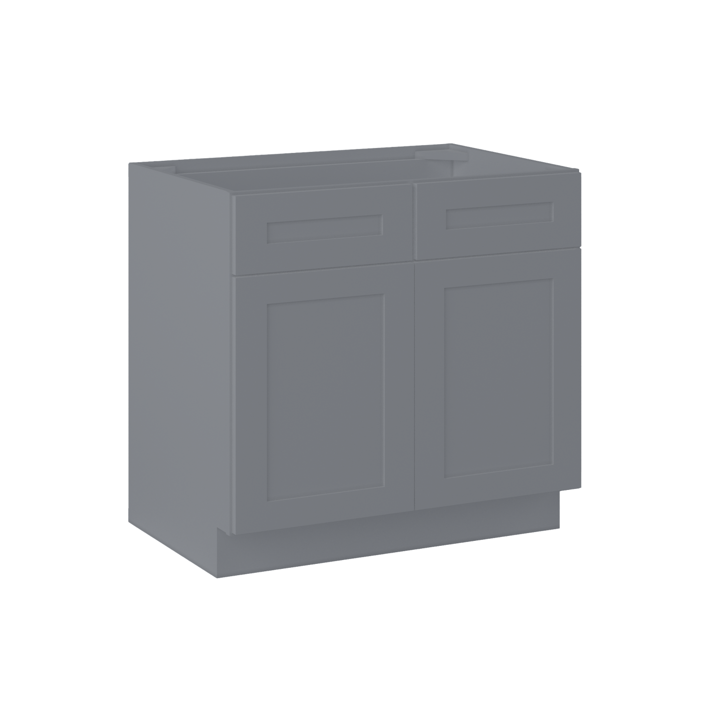 Sink Base Kitchen Cabinet SB36 Colonial Gray LessCare 36 in. width 34.5 in. height 24 in. depth