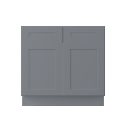 Sink Base Kitchen Cabinet SB36 Colonial Gray LessCare 36 in. width 34.5 in. height 24 in. depth