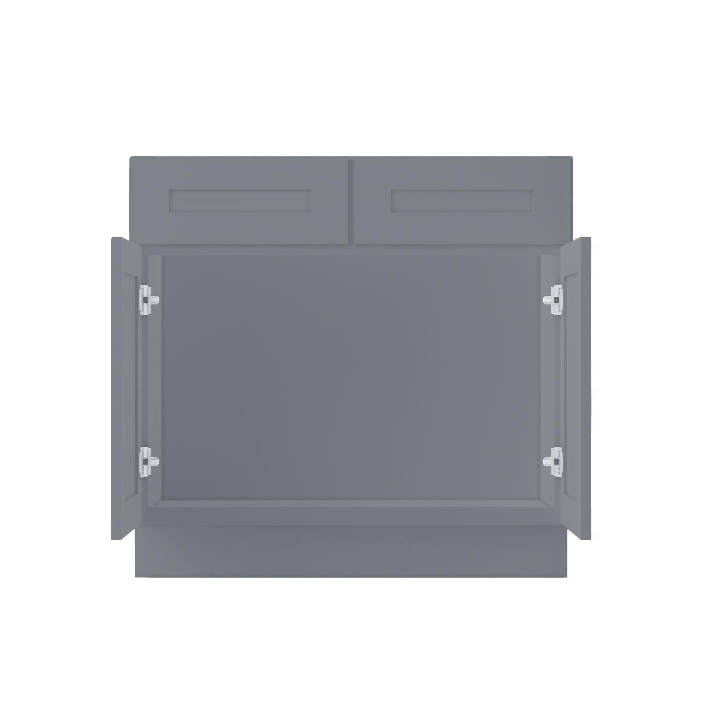 Sink Base Kitchen Cabinet SB36 Colonial Gray LessCare 36 in. width 34.5 in. height 24 in. depth