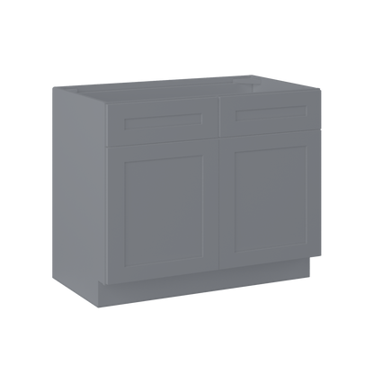 Sink Base Kitchen Cabinet SB42 Colonial Gray LessCare 42 in. width 34.5 in. height 24 in. depth
