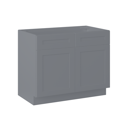 Sink Base Kitchen Cabinet SB42 Colonial Gray LessCare 42 in. width 34.5 in. height 24 in. depth