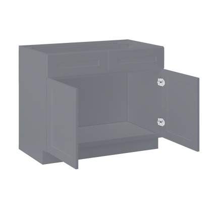 Sink Base Kitchen Cabinet SB42 Colonial Gray LessCare 42 in. width 34.5 in. height 24 in. depth