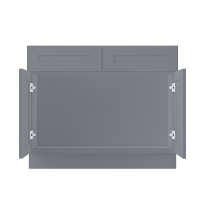 Sink Base Kitchen Cabinet SB42 Colonial Gray LessCare 42 in. width 34.5 in. height 24 in. depth
