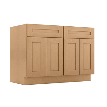 Sink Base Kitchen Cabinet SB48 Shaker Toffee LessCare 48 in. width 34.5 in. height 24 in. depth