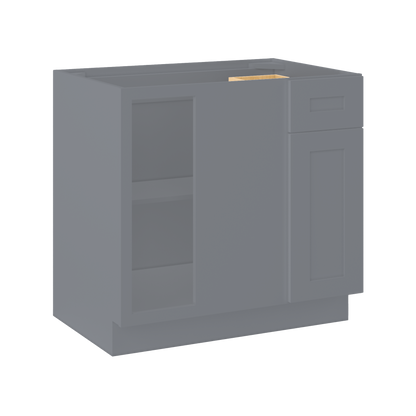 Blind Corner Base Kitchen Cabinet SCB36 Colonial Gray LessCare 36 in. width 34.5 in. height 24 in. depth