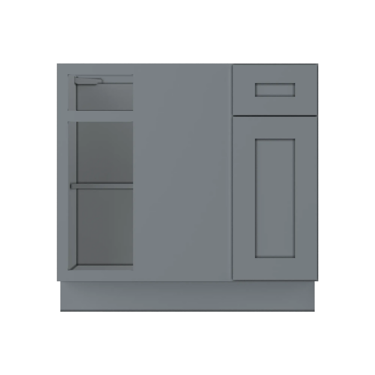 Blind Corner Base Kitchen Cabinet SCB36 Colonial Gray LessCare 36 in. width 34.5 in. height 24 in. depth
