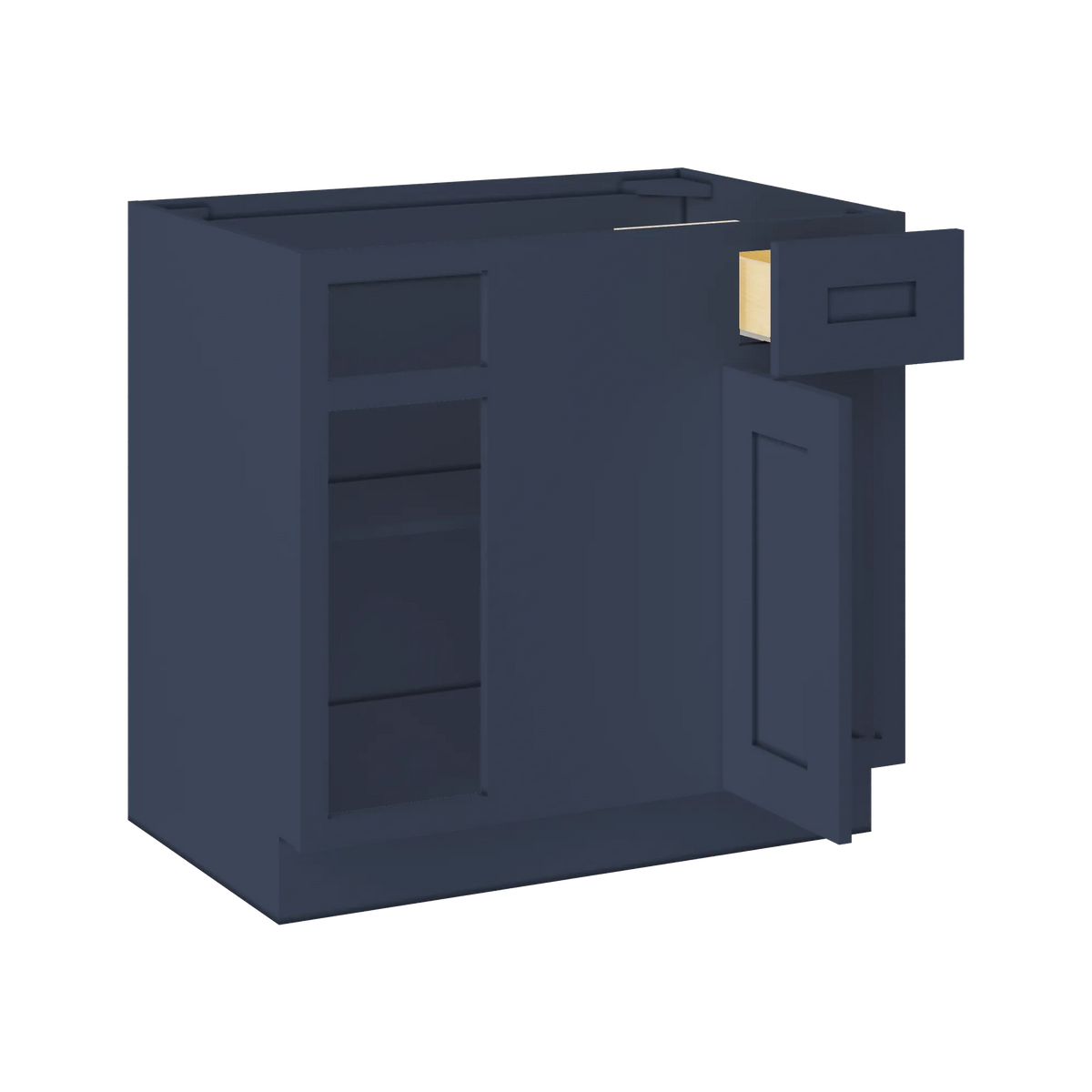 Blind Corner Base Kitchen Cabinet SCB36 Danbury Blue LessCare 36 in. width 34.5 in. height 24 in. depth