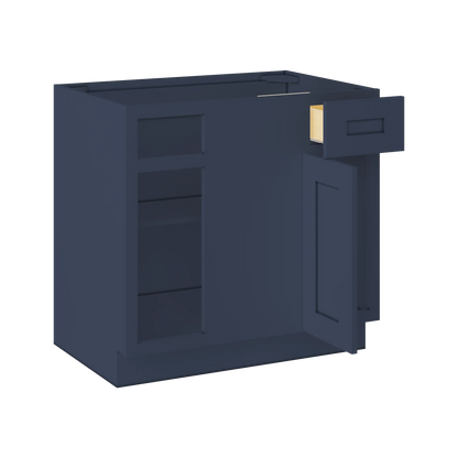 Blind Corner Base Kitchen Cabinet SCB36 Danbury Blue LessCare 36 in. width 34.5 in. height 24 in. depth