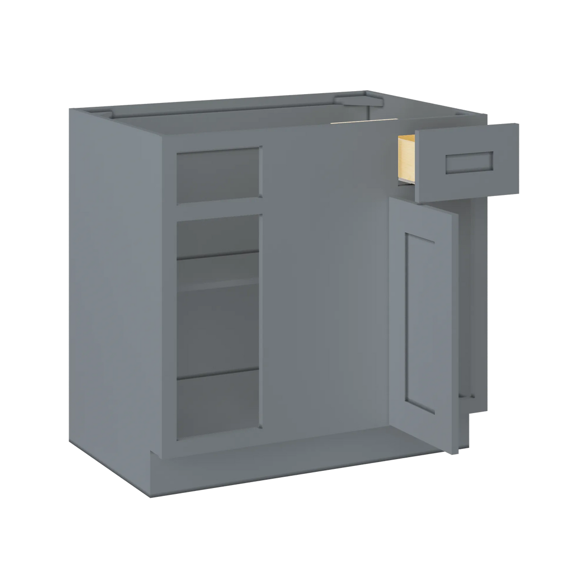 Blind Corner Base Kitchen Cabinet SCB36 Colonial Gray LessCare 36 in. width 34.5 in. height 24 in. depth