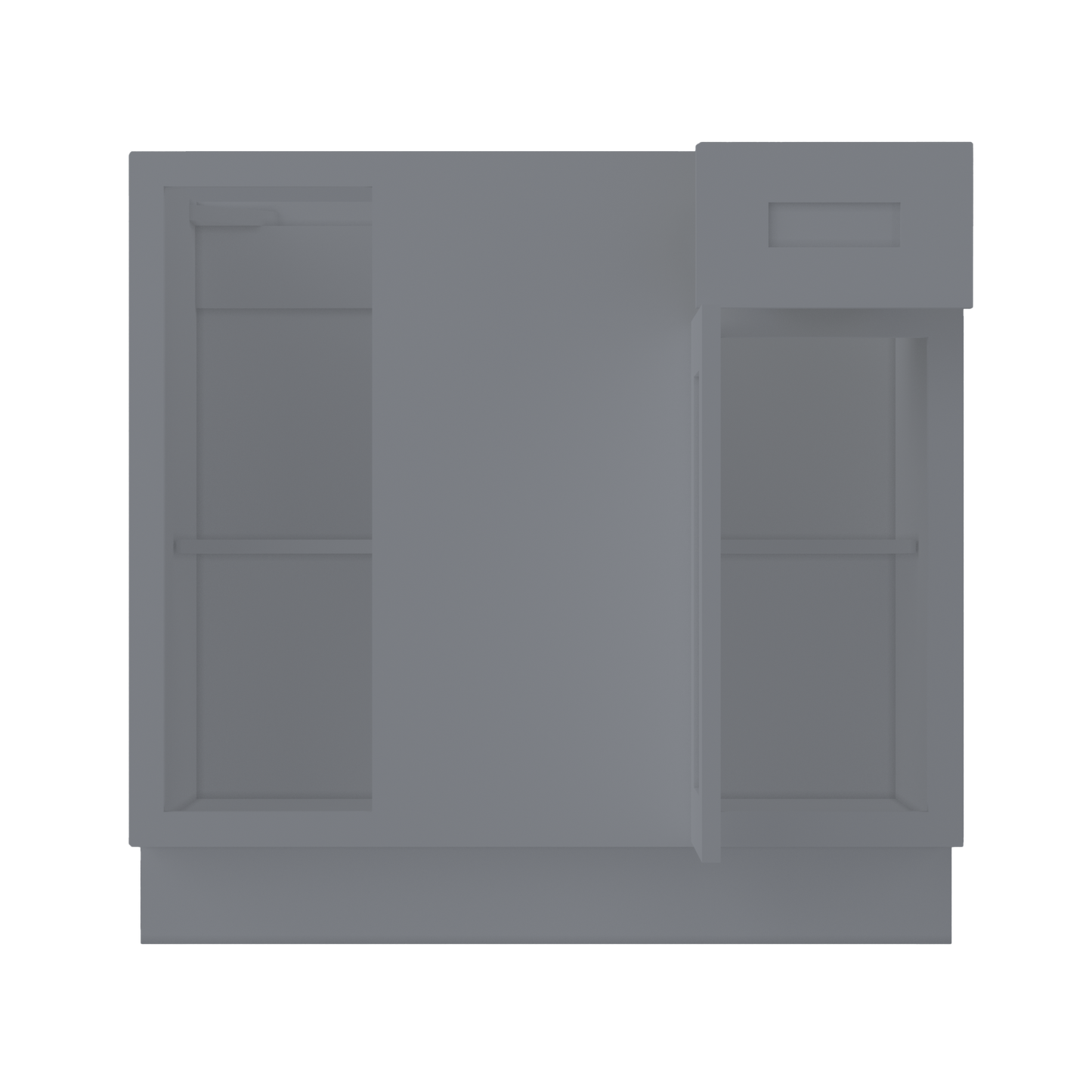 Blind Corner Base Kitchen Cabinet SCB36 Colonial Gray LessCare 36 in. width 34.5 in. height 24 in. depth