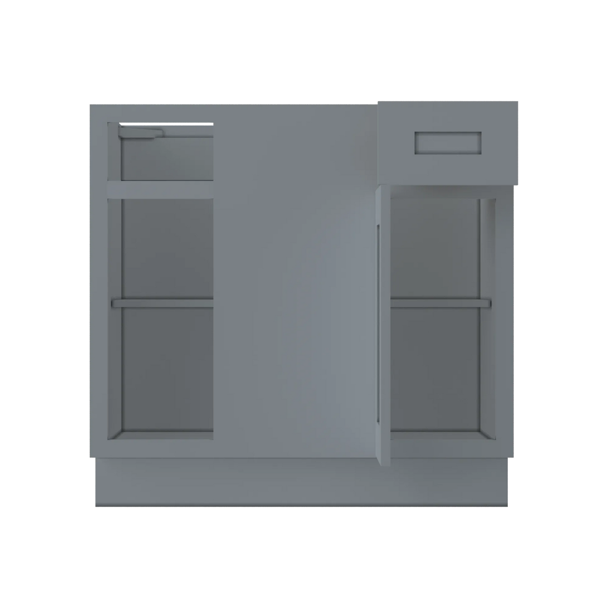 Blind Corner Base Kitchen Cabinet SCB36 Colonial Gray LessCare 36 in. width 34.5 in. height 24 in. depth
