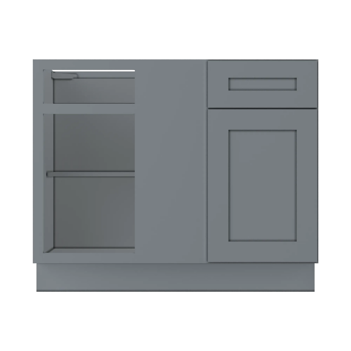 Blind Corner Base Kitchen Cabinet SCB42 Colonial Gray LessCare 42 in. width 34.5 in. height 24 in. depth