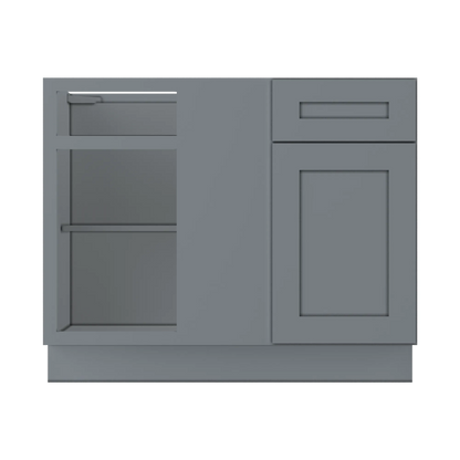 Blind Corner Base Kitchen Cabinet SCB42 Colonial Gray LessCare 42 in. width 34.5 in. height 24 in. depth