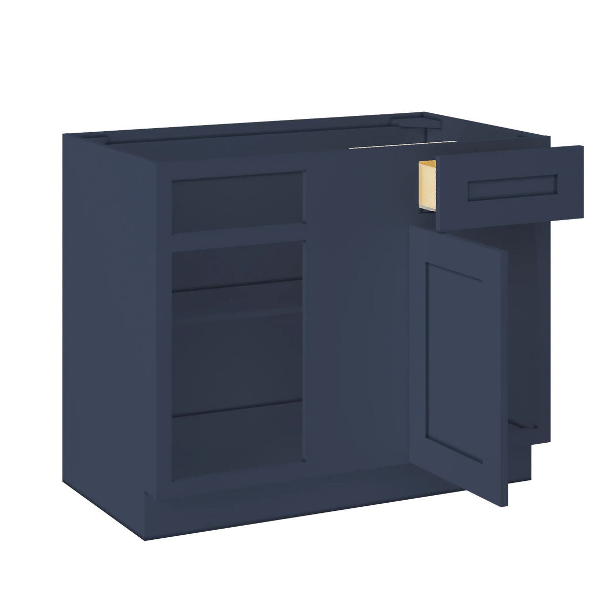 Blind Corner Base Kitchen Cabinet SCB42 Danbury Blue LessCare 42 in. width 34.5 in. height 24 in. depth