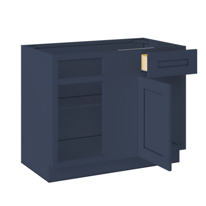 Blind Corner Base Kitchen Cabinet SCB42 Danbury Blue LessCare 42 in. width 34.5 in. height 24 in. depth