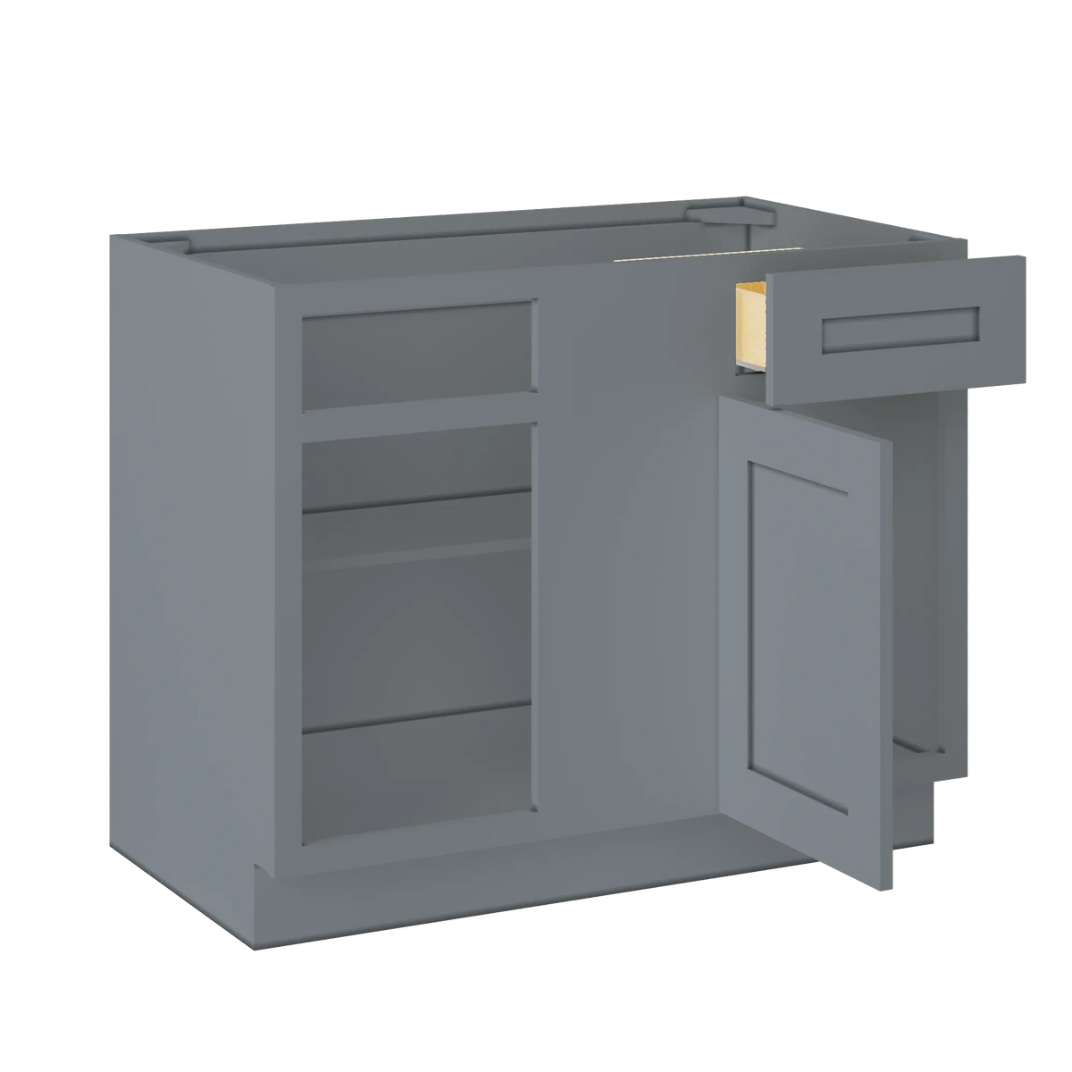 Blind Corner Base Kitchen Cabinet SCB42 Colonial Gray LessCare 42 in. width 34.5 in. height 24 in. depth