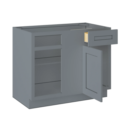 Blind Corner Base Kitchen Cabinet SCB42 Colonial Gray LessCare 42 in. width 34.5 in. height 24 in. depth