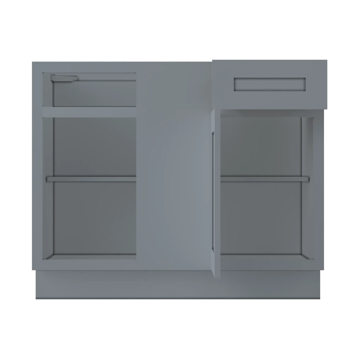 Blind Corner Base Kitchen Cabinet SCB42 Colonial Gray LessCare 42 in. width 34.5 in. height 24 in. depth