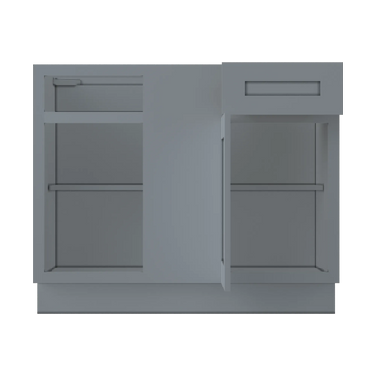 Blind Corner Base Kitchen Cabinet SCB42 Colonial Gray LessCare 42 in. width 34.5 in. height 24 in. depth