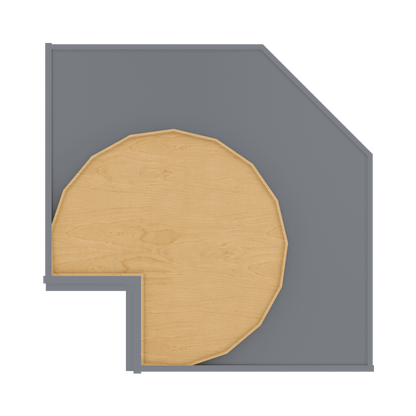 Lazy Suzan Base Kitchen Cabinet SCER33 Colonial Gray LessCare 34.5 in. height 33 in. depth