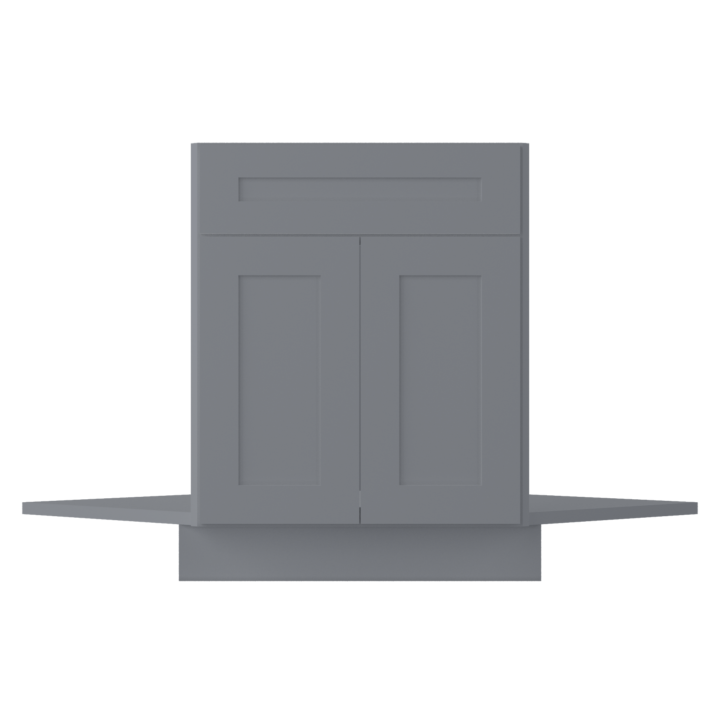 Sink Front Corner Base Kitchen Cabinet SFC42 Colonial Gray LessCare 34.5 in. height 42 in. depth