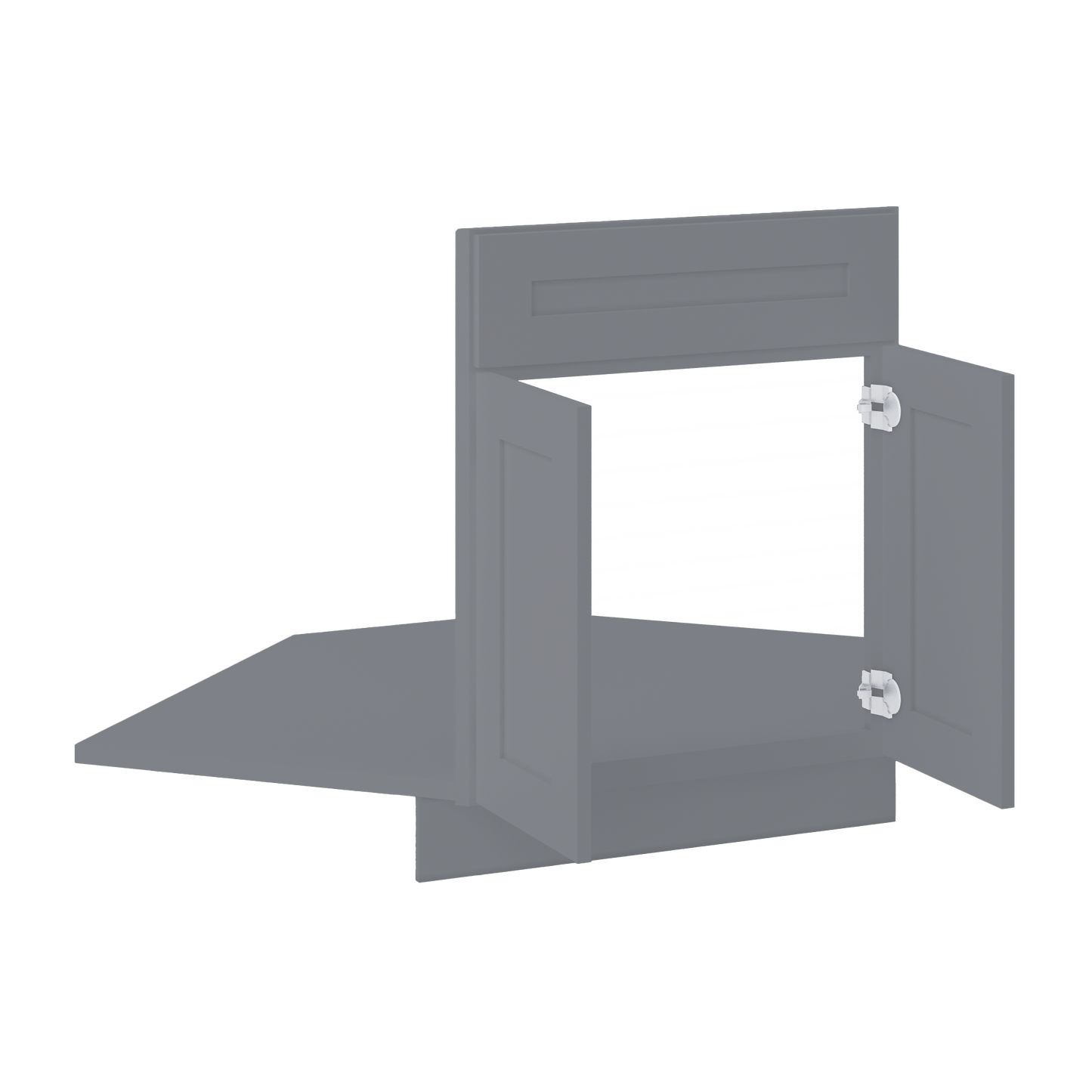 Sink Front Corner Base Kitchen Cabinet SFC42 Colonial Gray LessCare 34.5 in. height 42 in. depth