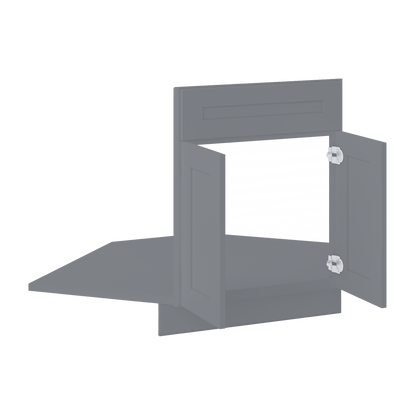 Sink Front Corner Base Kitchen Cabinet SFC42 Colonial Gray LessCare 34.5 in. height 42 in. depth