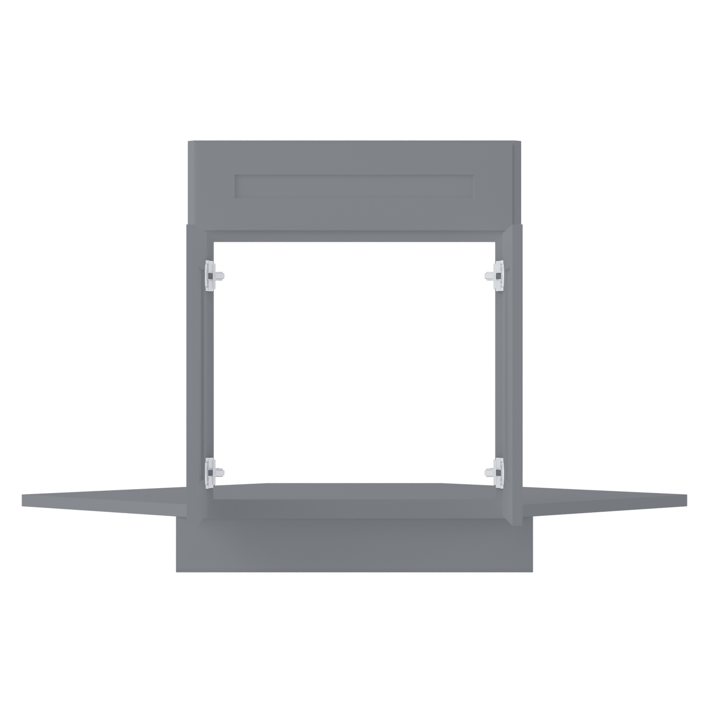 Sink Front Corner Base Kitchen Cabinet SFC42 Colonial Gray LessCare 34.5 in. height 42 in. depth