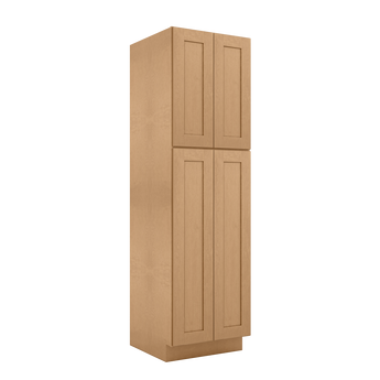 Utility Kitchen Cabinet U2484 Shaker Toffee LessCare 24 in. width 84 in. height 24 in. depth