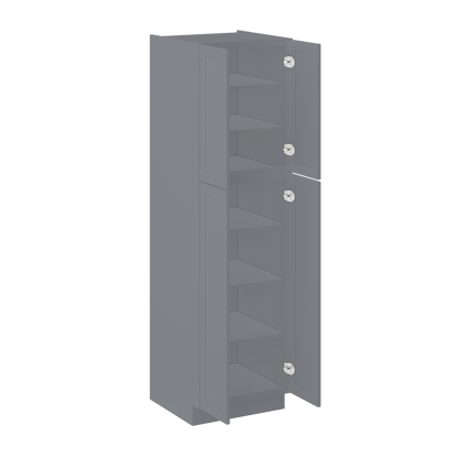 Utility Kitchen Cabinet U2484 Colonial Gray LessCare 24 in. width 84 in. height 24 in. depth