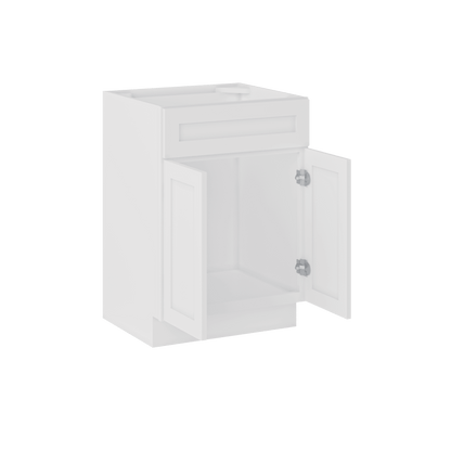 24 W x 21 D x 34.5 H Vanity Sink Base Cabinet - Alpina White