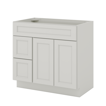 Vanity Sink Base Cabinet with Left Drawers 36 W x 21 D x 34 H - Milan Pearl