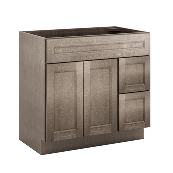 Vanity Sink Base Cabinet with Right Drawers 36 W x 21 D x 34 H - Milan Slate