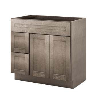 Vanity Sink Base Cabinet with Left Drawers 36 W x 21 D x 34 H - Milan Slate