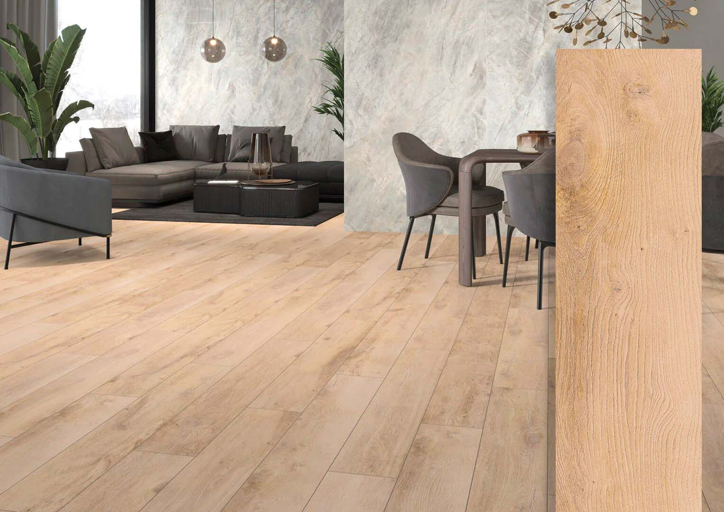 San Pedro Wood Look Light Beige Tile 8x48 Rectified Porcelain Floor and Wall for Interior or Exterior