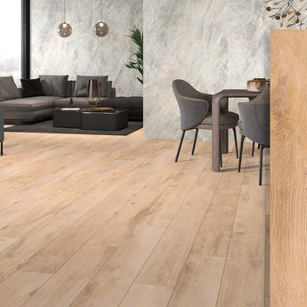 San Pedro Wood Look Light Beige Tile 8x48 Rectified Porcelain Floor and Wall for Interior or Exterior