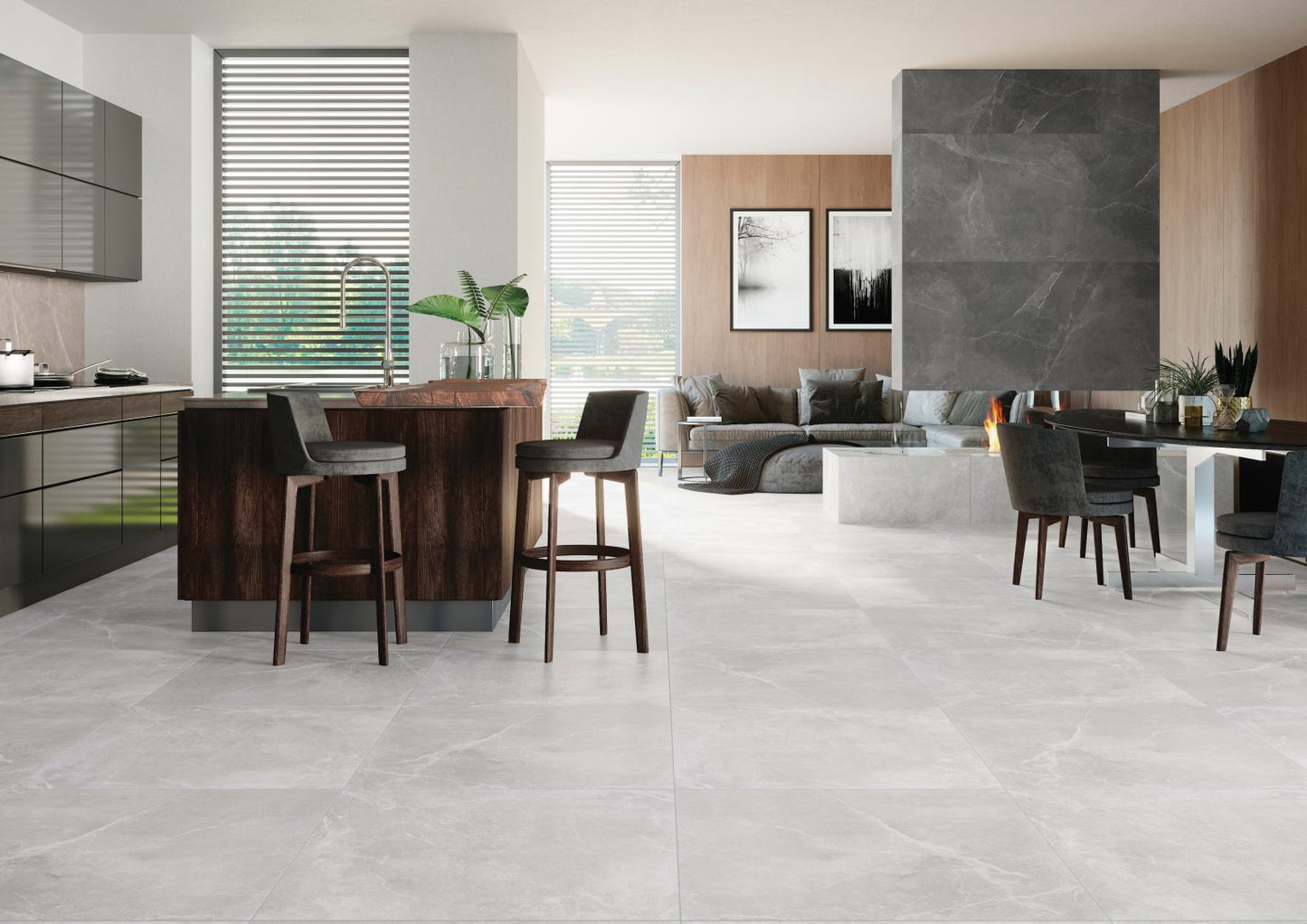 Athens Stone White Tile 24x24 Matt Rectified Porcelain Floor and Wall for Interior or Exterior - Flooring