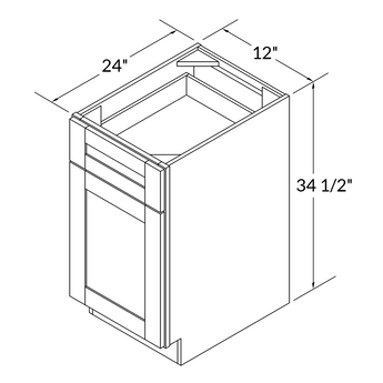 Base Kitchen Cabinet B12 Milan Pearl LessCare 12 in. width 34.5 in. height 24 in. depth