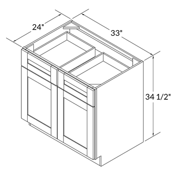 Base Kitchen Cabinet B33 Alpina White LessCare 33 in. width 34.5 in. height 24 in. depth