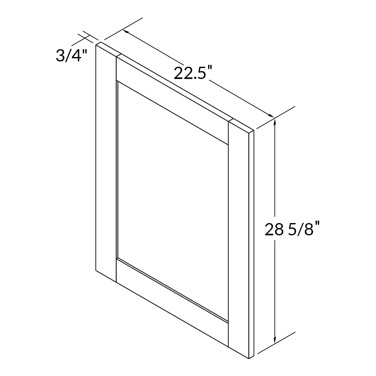 Base decorative door BDD24 Alpina White LessCare 22 1/2 in. width 28 5/8 in. height 3/4 in. depth - Kitchen Cabinets