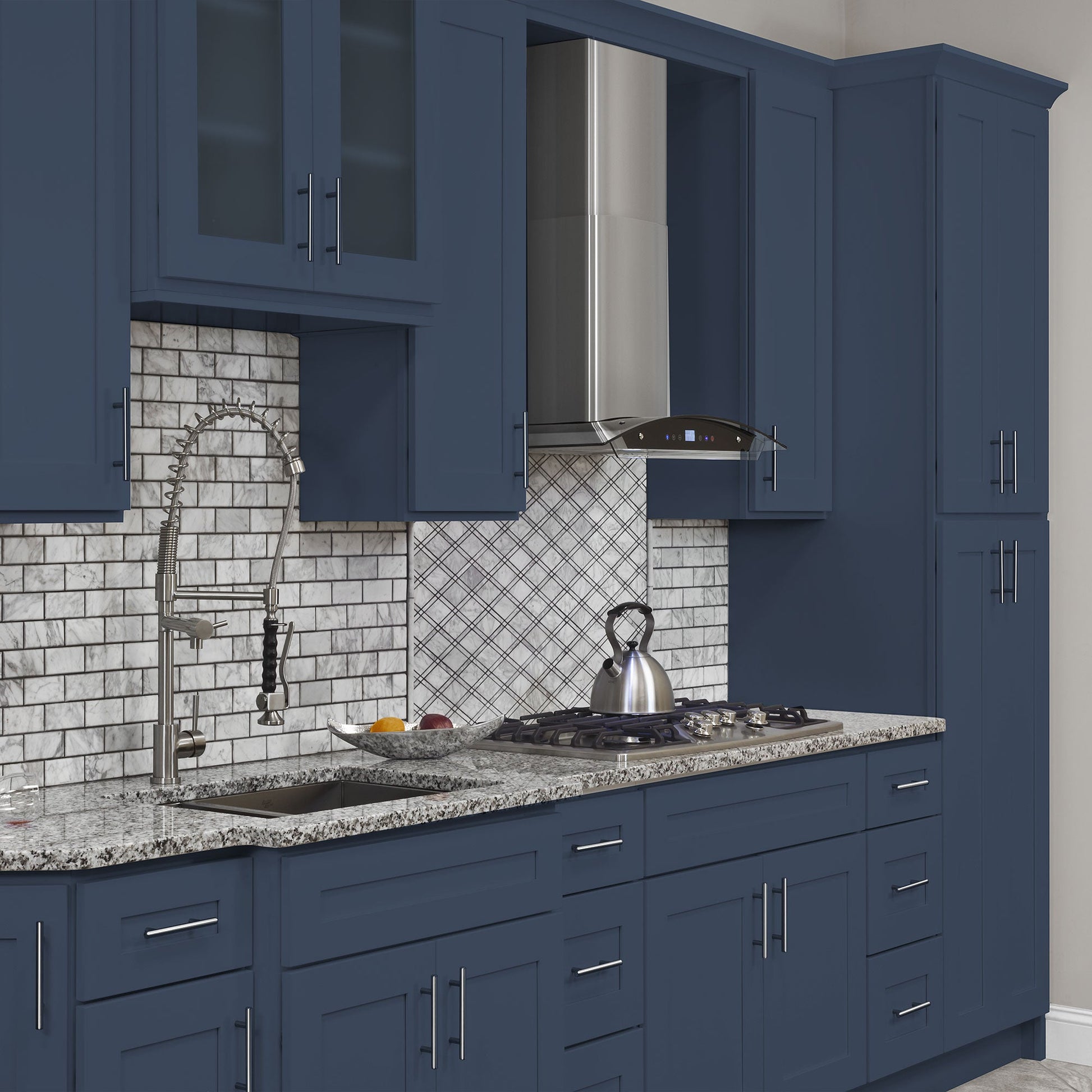 Base decorative door BDD24 Danbury Blue LessCare 22 1/2 in. width 28 5/8 in. height 3/4 in. depth - Kitchen Cabinets