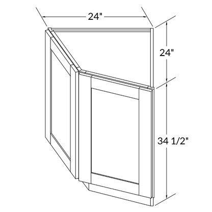 Base End Kitchen Cabinet BECF24 Alpina White LessCare 24 in. width 34.5 in. height 24 in. depth - Kitchen Cabinets