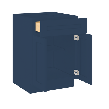 Base Kitchen Cabinet B24 Danbury Blue LessCare 24 in. width 34.5 in. height 24 in. depth - Kitchen Cabinets