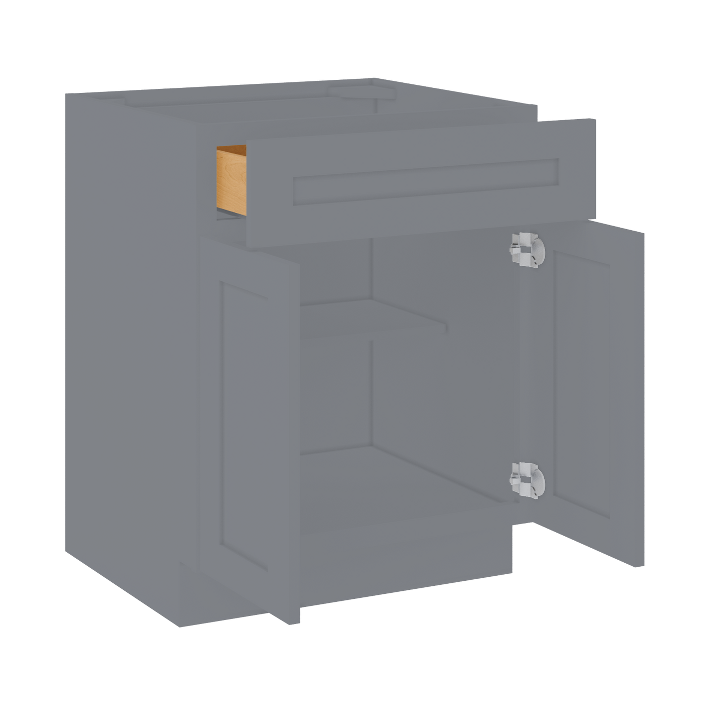 Base Kitchen Cabinet B27 Colonial Gray LessCare 27 in. width 34.5 in. height 24 in. depth - Kitchen Cabinets