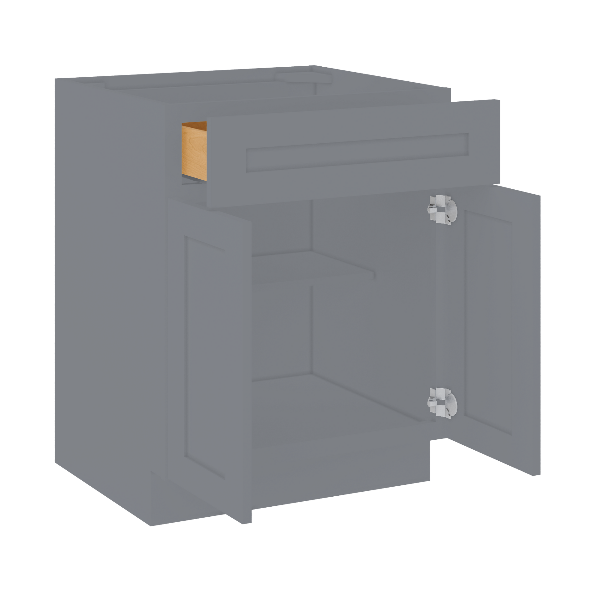 Base Kitchen Cabinet B27 Colonial Gray LessCare 27 in. width 34.5 in. height 24 in. depth - Kitchen Cabinets