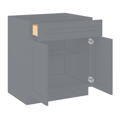 Base Kitchen Cabinet B30 Colonial Gray LessCare 30 in. width 34.5 in. height 24 in. depth - Kitchen Cabinets