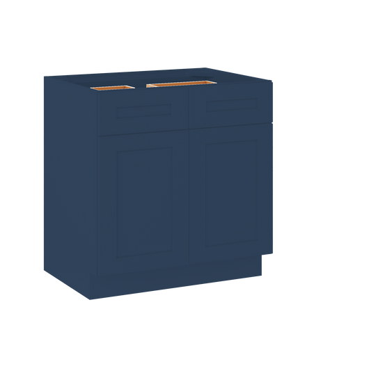 Base Kitchen Cabinet B33 Danbury Blue LessCare 33 in. width 34.5 in. height 24 in. depth - Kitchen Cabinets
