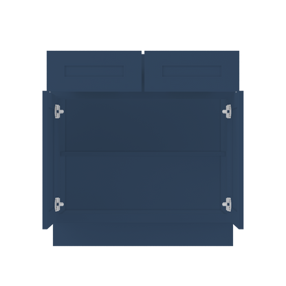 Base Kitchen Cabinet B33 Danbury Blue LessCare 33 in. width 34.5 in. height 24 in. depth - Kitchen Cabinets
