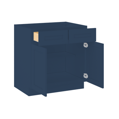 Base Kitchen Cabinet B33 Danbury Blue LessCare 33 in. width 34.5 in. height 24 in. depth - Kitchen Cabinets