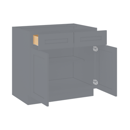 Base Kitchen Cabinet B36 Colonial Gray LessCare 36 in. width 34.5 in. height 24 in. depth - Kitchen Cabinets